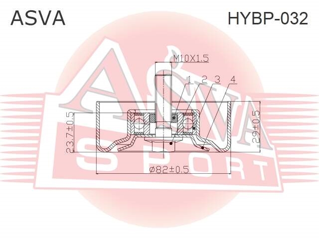 ASVA HYBP032 Ролик натяжной навесного оборудования