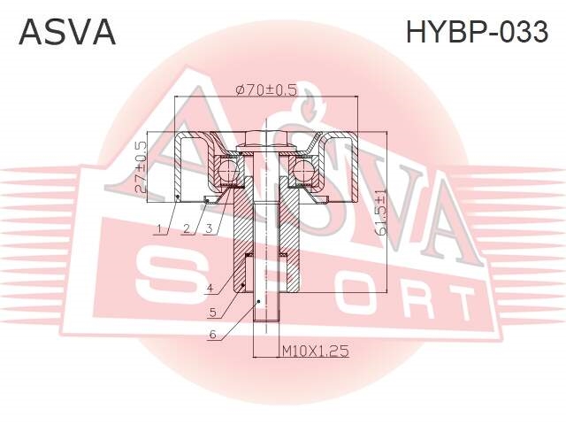 ASVA HYBP033 Ролик натяжной навесного оборудования