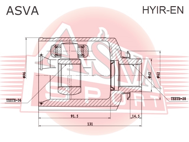 ASVA HYIREN ШРУС внутренний правый 36x42x28