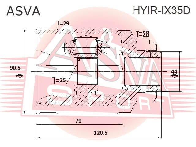 ASVA HYIRIX35D ШРУС HYUNDAI/KIA HYUNDAI TUCSON TM 2010-2015/KIA SPORTAGE SL 2010-2015
