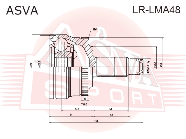 ASVA LRLMA48 ШРУС