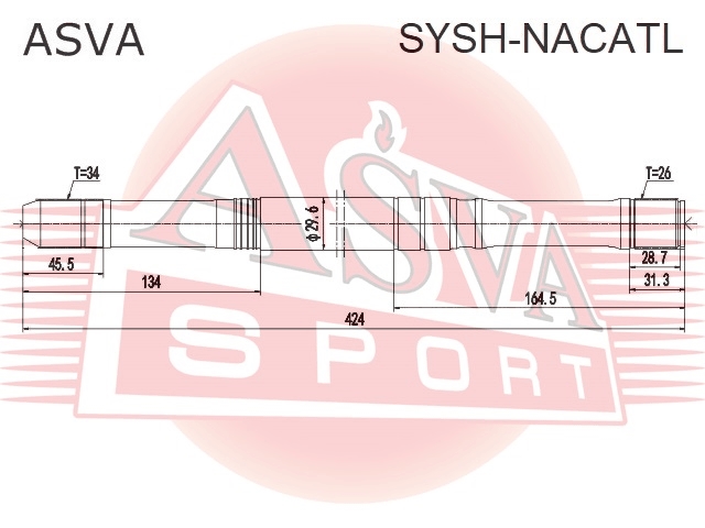 ASVA SYSHNACATL ПОЛУОСЬ ЛЕВАЯ