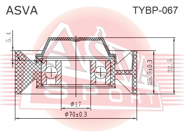 ASVA TYBP067 Ролик натяжной навесного оборудования