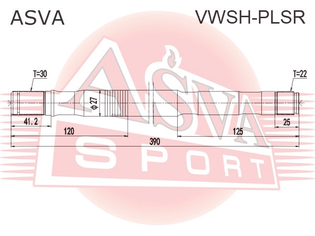 ASVA VWSHPLSR ПОЛУОСЬ ПРАВАЯ
