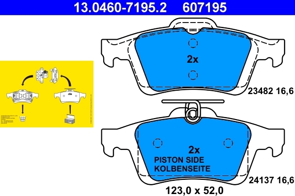 ATE 13046071952 Колодки зад.FORD FOCUS C-MAX/MAZDA 3/VOLVO S40,V40