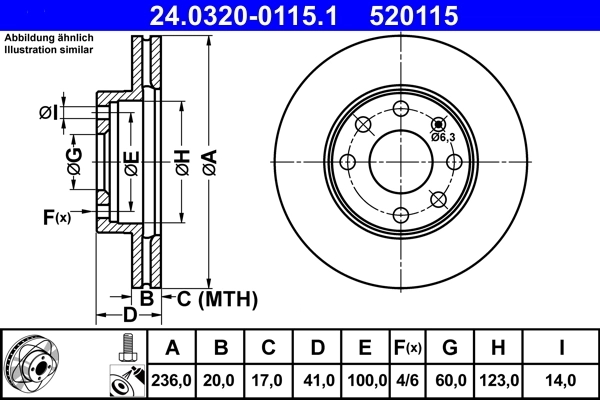ATE 24032001151 Диски торм.OPEL ASCONA,ASTRA,KADETT,VECTRA 1.6-1.8L/DAEWOO NEXIAPOWER DISC вентилируемые