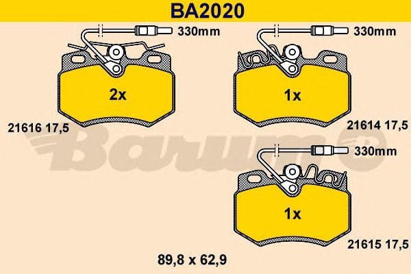 BARUM ba2020 Комплект дисковых тормозных колодок