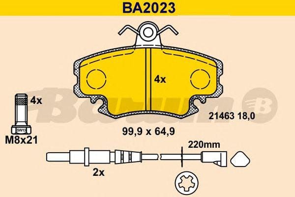 BARUM ba2023 Комплект дисковых тормозных колодок купить в Самаре