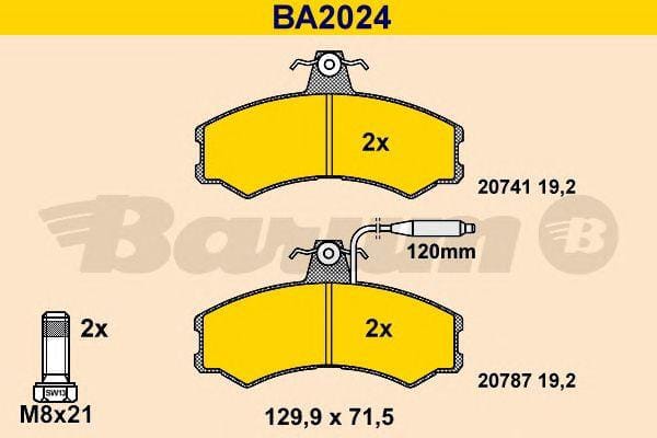 BARUM ba2024 Комплект дисковых тормозных колодок купить в Самаре