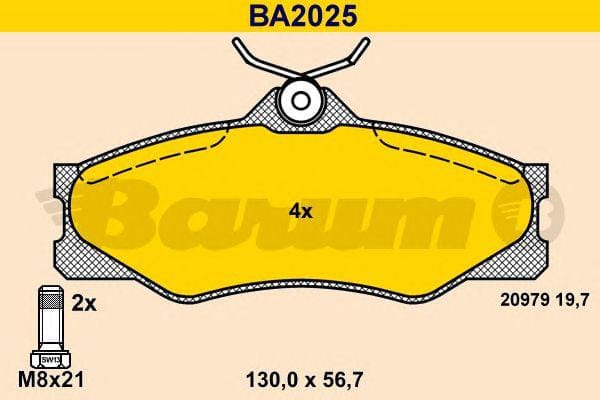 BARUM ba2025 Комплект дисковых тормозных колодок