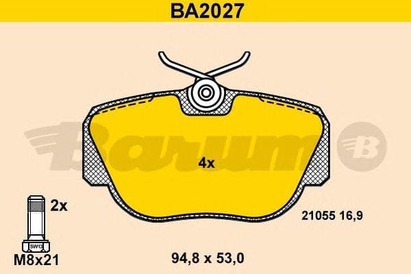 BARUM ba2027 Комплект дисковых тормозных колодок