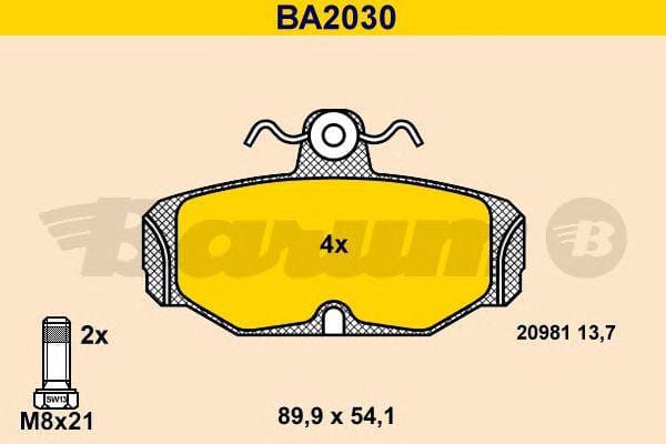 BARUM ba2030 Комплект дисковых тормозных колодок