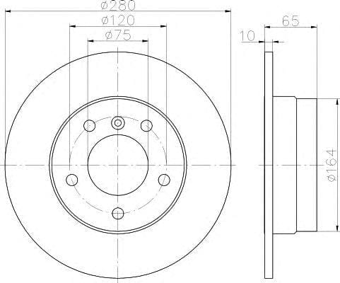 BEHR-HELLA 8DD355111261 Диск тормозной BMW 1 E81/E87 1.6/2.0 04- задний D 280мм