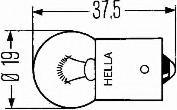 BEHR-HELLA 8GA002071121 Лампа HELLA галогеновая R5W BA15S 10W