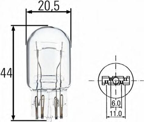BEHR-HELLA 8GD008893002 Лампа HELLA галогеновая W21/5W W3x16Q 21W