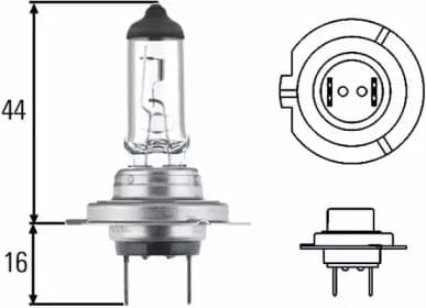 BEHR-HELLA 8GH007157121 Лампа HELLA галогеновая H7 PX26D 55W