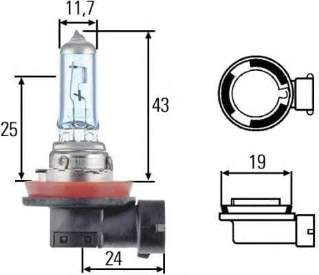 BEHR-HELLA 8GH008356121 Лампа HELLA галогеновая H8 PGJ19-1 35W