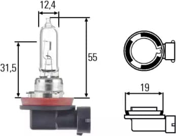 BEHR-HELLA 8GH008357001 Лампа HELLA галогеновая H9 PGJ19-5 65W
