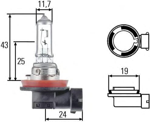 BEHR-HELLA 8GH008358121 Лампа HELLA галогеновая H11 PGJ19-2 55W