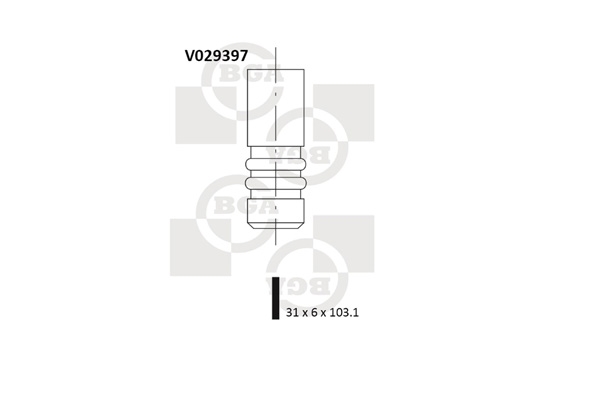 BGA V029397 Клапан впускной OPEL [Z16XE, Z16XEP, Z16SE]