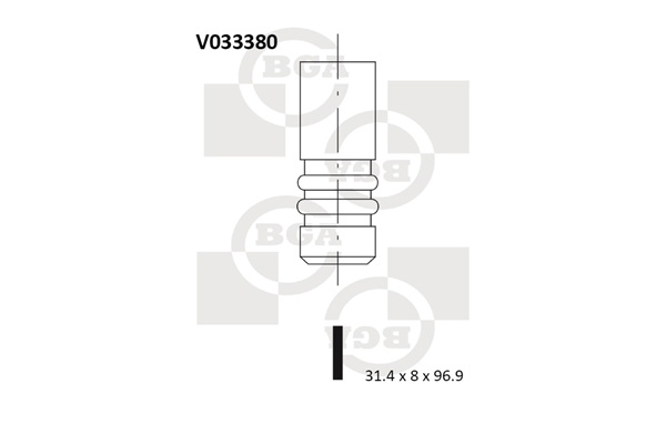 BGA V033380 Клапан двигателя выпускной [31.4x8x96.9] VW/AUDI 1.9TD 1Z 92-
