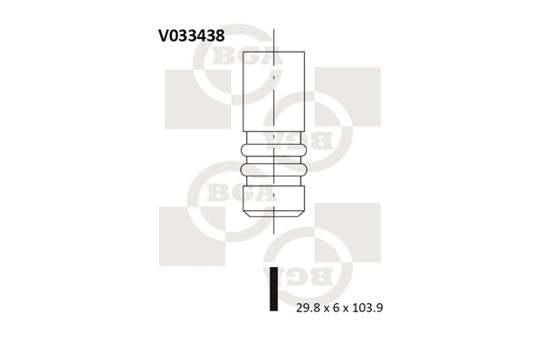 BGA V033438 Клапан двигателя выпускной [29.8x6.0x103.9] AUDI A4, A6 / VW PASSAT 1.8 20V 94-