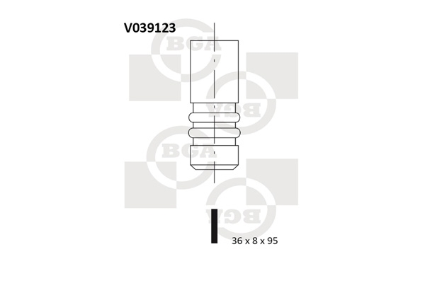 BGA V039123 Клапан двигателя впускной [36.1x7.97x95.1] VW PASSAT/GOLF/JETTA 1.9TD 90- LT 2.4D 89-