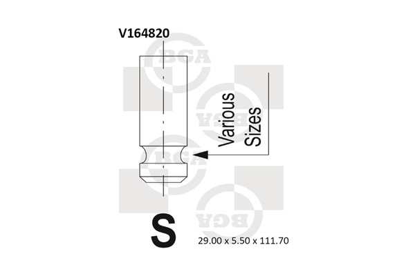 BGA V164820 Впускной клапан MITSUBISHI [4G18]