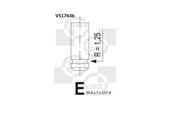 BGA V517646 Клапан выпускной RENAULT[K7J 710, K7J 714, K7M 710]