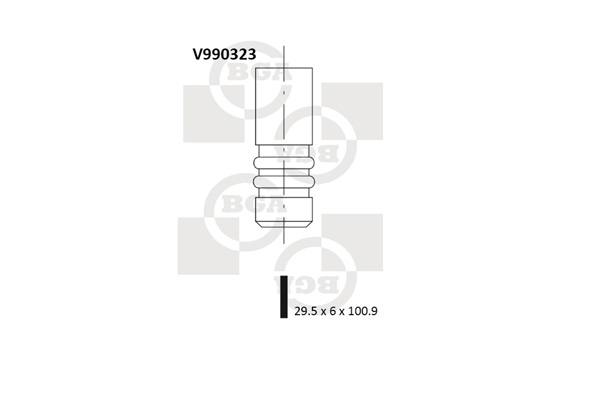 BGA V990323 Клапан двигателя впускной [29.5x6x100.9] AUDI A3/SKO FABIA/OCTAVIA/VW GOLF IV-V/PASSAT 1.2-1.6FSI 99-08
