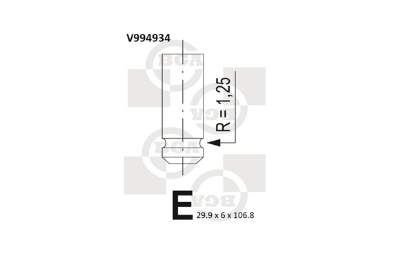 BGA V994934 Клапан двигателя выпускной [29.9x6x106.8] RENAULT CLIO I-II, KANGOO, TWINGO I-II 1.2 96-10