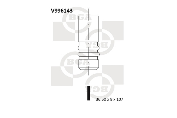 BGA V996143 Клапан двигателя впускной [36.5x8x107] FORD FOCUS 1.8TDDI/TDCI 99-