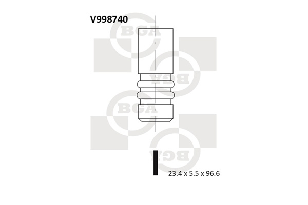 BGA V998740 Клапан двигателя выпускной [23.4x5.5x96.5] CITROEN / PEUGEOT 1.6HDI 16V 05-