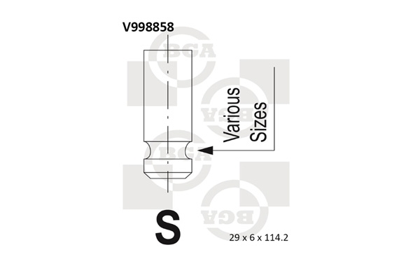 BGA V998858 Клапан выпускной MITSUBISHI [4A91, 3A91, 4A90]