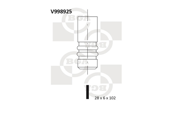 BGA V998925 Клапан выпускной VAG [BZB, CDAA, CAWB, CCZA]