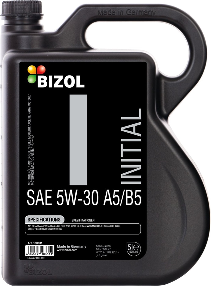 BIZOL 188331 Нс синтетическое моторное масло initial a5/b5 5w 30 (5л) купить в Самаре