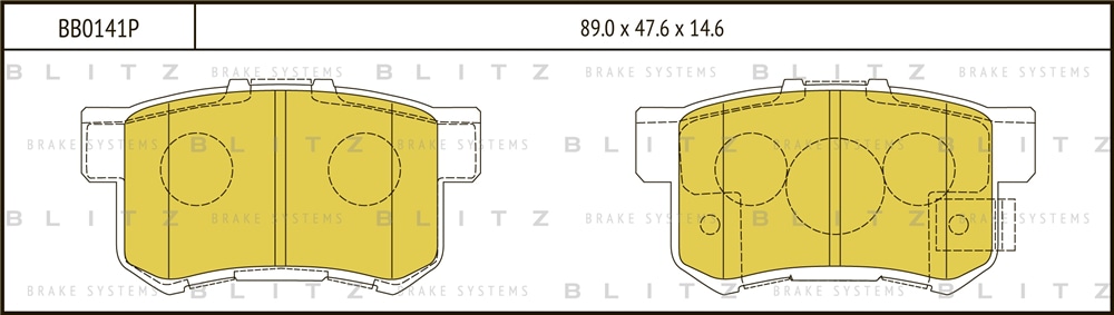 BLITZ BB0141P Колодки тормозные дисковые зад