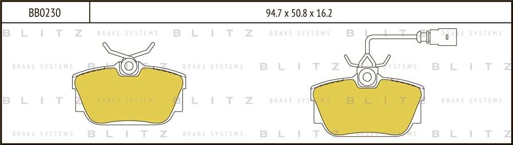 BLITZ BB0230 Колодки тормозные дисковые задние