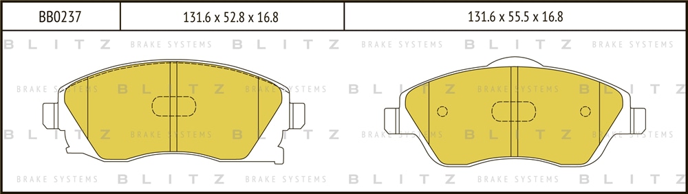 BLITZ BB0237 Колодки тормозные дисковые передние