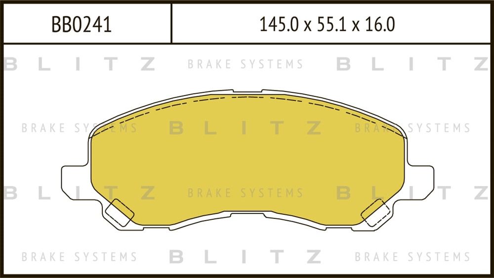 BLITZ BB0241 Колодки тормозные дисковые mitsubishi asx/lancer,outlander 03 >