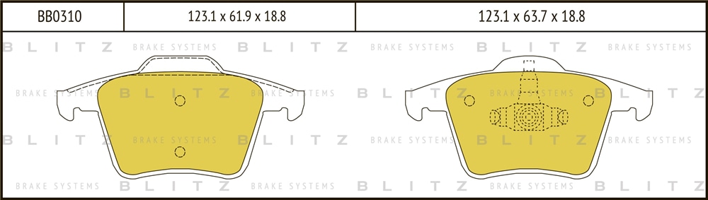 BLITZ BB0310 Колодки тормозные дисковые задние