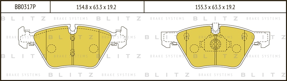 BLITZ BB0317P Колодки тормозные дисковые передние