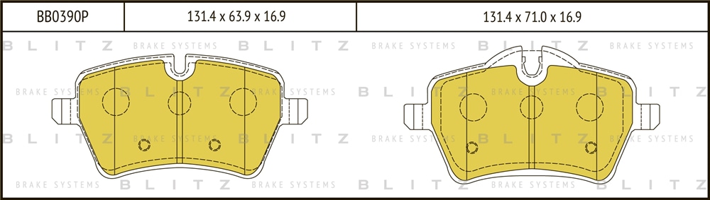 BLITZ BB0390P Колодки тормозные дисковые передние