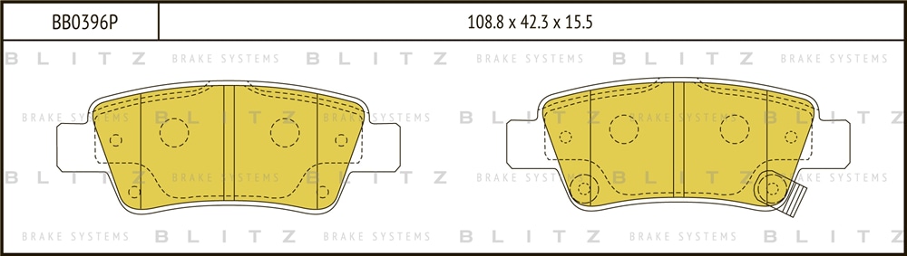 BLITZ BB0396P Колодки тормозные дисковые задние