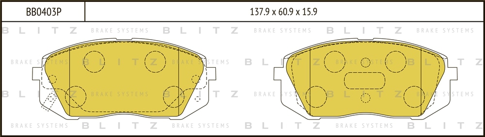 BLITZ BB0403P Колодки тормозные дисковые передние