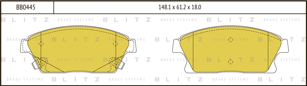 BLITZ BB0445 Колодки тормозные дисковые передние