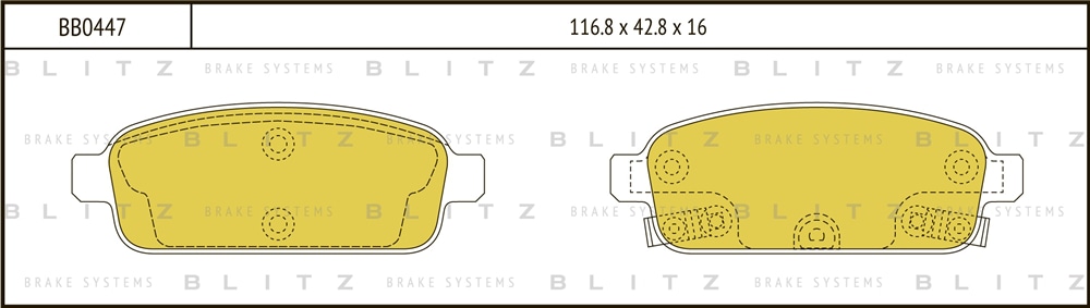 BLITZ BB0447 Колодки тормозные дисковые задние
