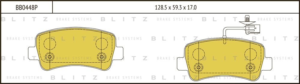 BLITZ BB0448P Колодки тормозные дисковые | зад |