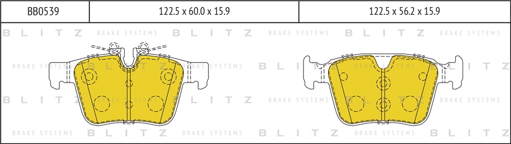 BLITZ BB0539 Колодки тормозные дисковые задние