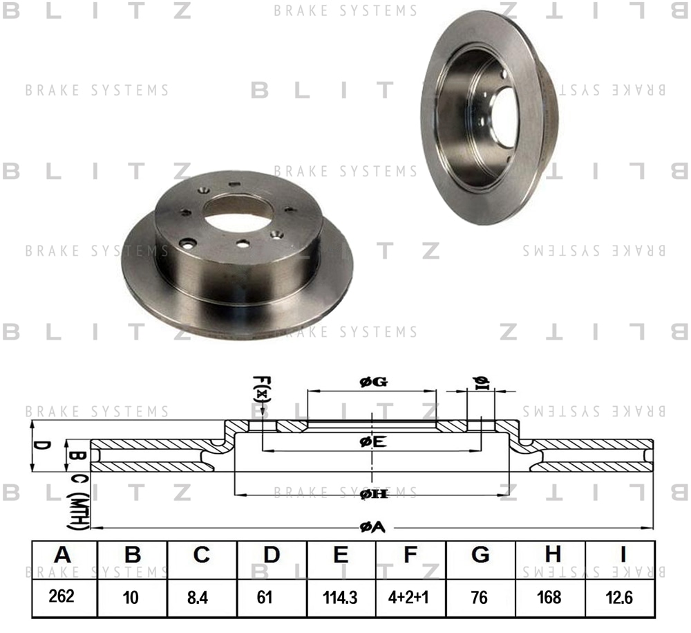BLITZ BS0190 Диск тормозной задний